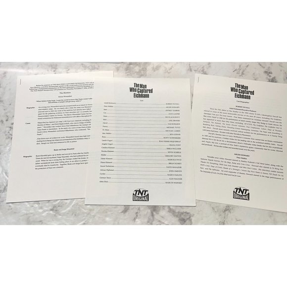 TNT TV Movie Press Kit The Man Who Captured Eichmann 1996 Robert Duvall - Picture 7 of 11